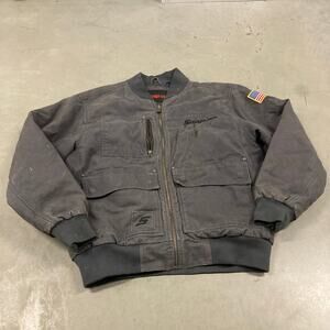 vintage y2k thrashed snap-on work jacket